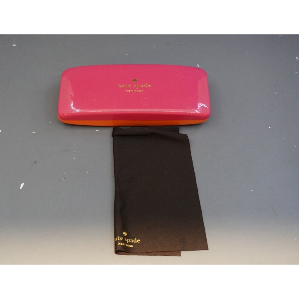 Kate Spade Eyeglasses Sun Glasses Case Pink and Orange Hard Clamshell w/ Cloth